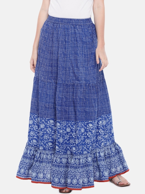 

Globus Women Blue Printed Flared Maxi Skirt