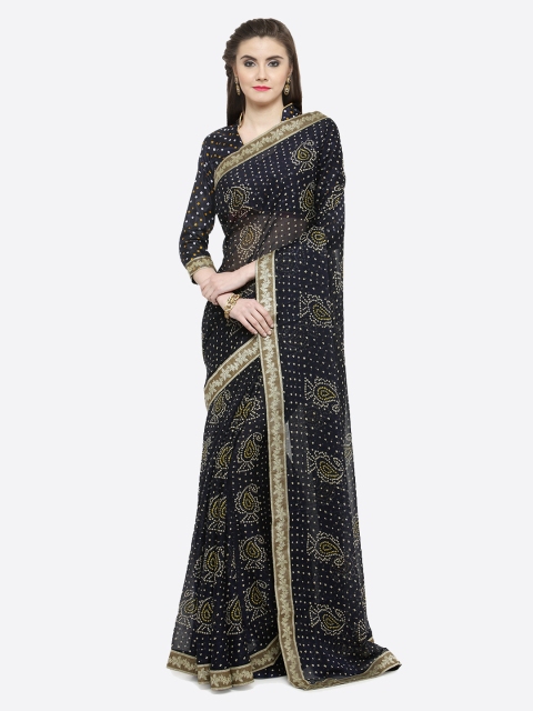 

Shaily Navy Blue Printed Saree