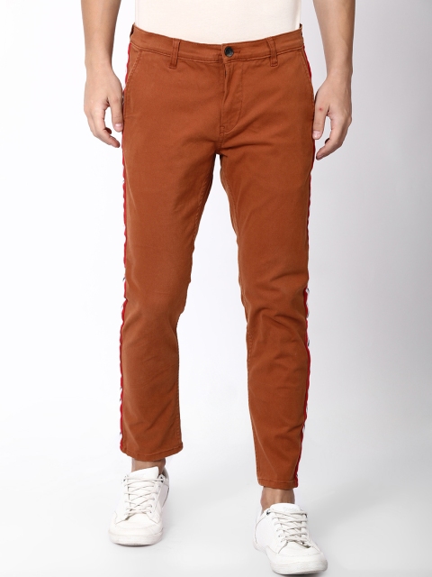 

Blue Saint Men Rust Red Smart Slim Fit Solid Regular Trousers