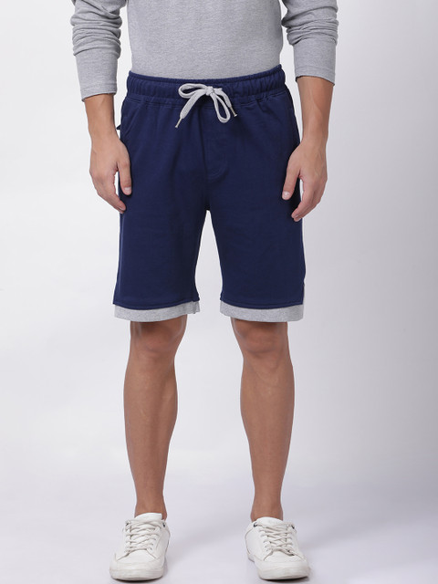 

Blue Saint Men Navy Blue Solid Slim Fit Chino Shorts