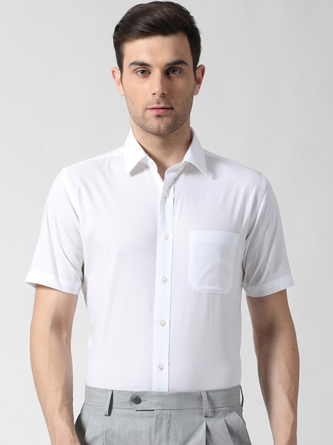 

Peter England Men White Slim Fit Solid Formal Shirt