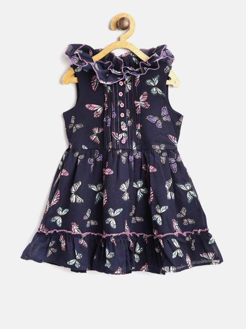 

Nauti Nati Girls Navy Blue Printed Fit & Flare Dress