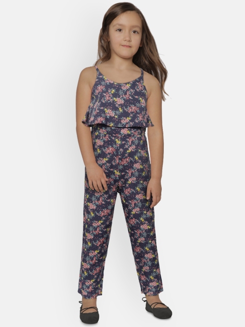 

Nauti Nati Girls Purple & Pink Floral Print Layered Basic Jumpsuit