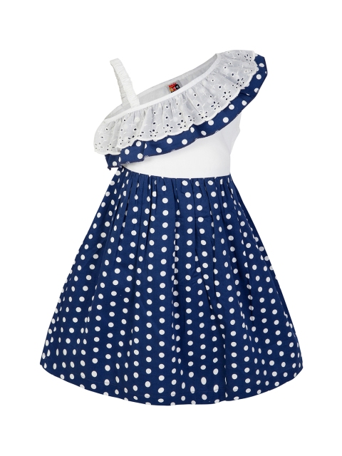 

Stylo Bug Girls Blue Printed Fit and Flare Dress