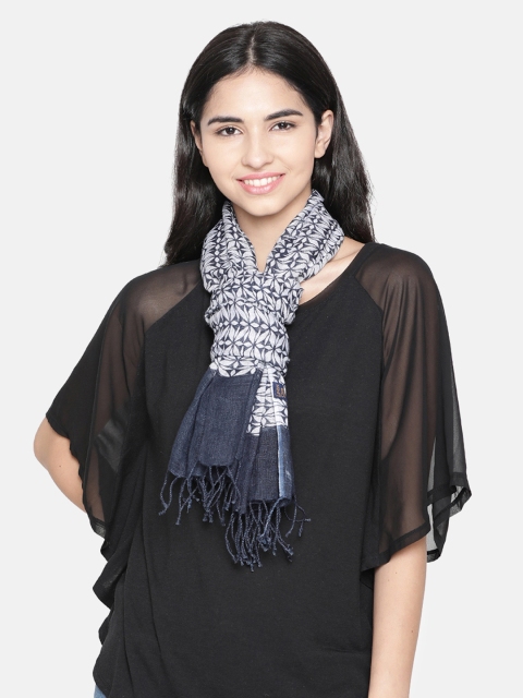 

Linen Club Women Blue & White Printed Stole