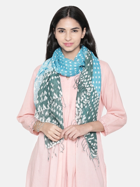 

Linen Club Women Blue Linen Printed Stole