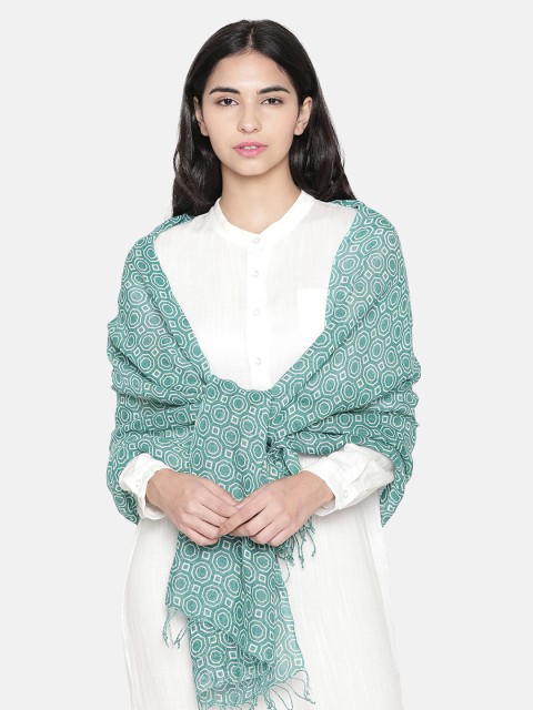 

Linen Club Women Teal Green Printed Stole
