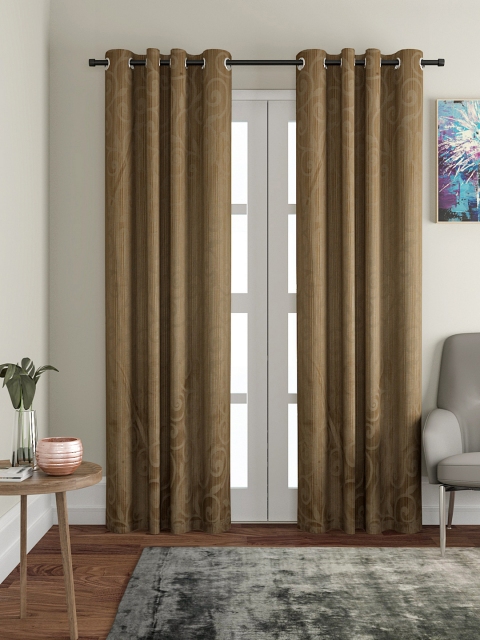 

VRINDA Beige Set of 2 Door Curtains and Sheers