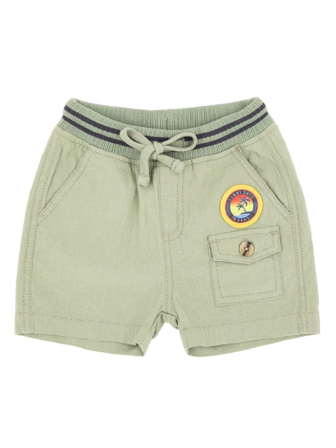 

Pantaloons Baby Boys Olive Green Solid Regular Fit Regular Shorts