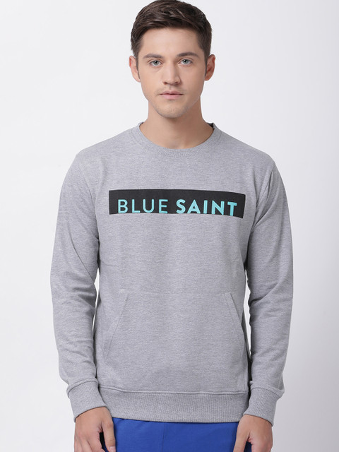 

Blue Saint Men Grey Printed Sweatshirt