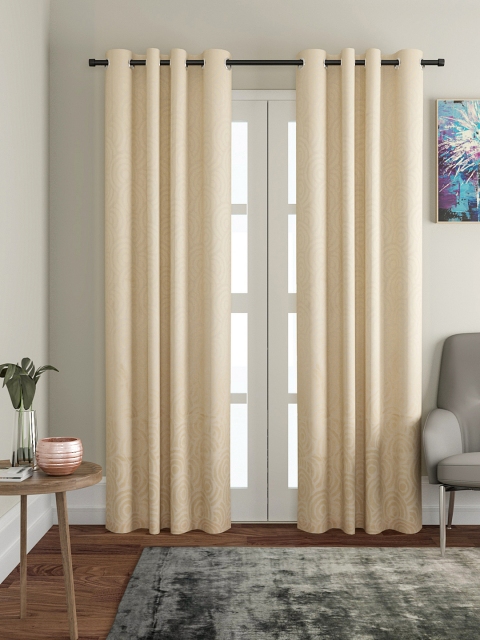 

VRINDA Cream-Coloured Set of 2 Door Curtains and Sheers