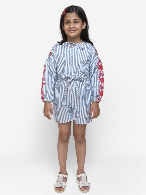 

Fairies Forever Girls Blue & White Striped Playsuit