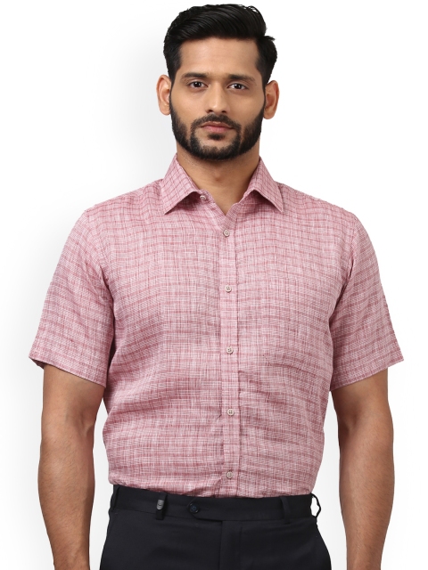 

Raymond Men Maroon Regular Fit Checked Formal Shirt