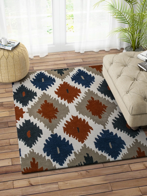 

IMPERIAL KNOTS Multicoloured Hand Tufted Woolen Carpet, Multi