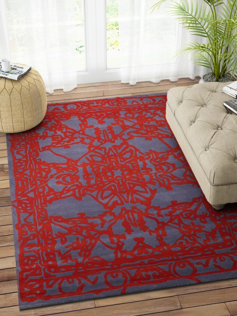 

IMPERIAL KNOTS Red & Purple Hand Tufted Woollen Carpet