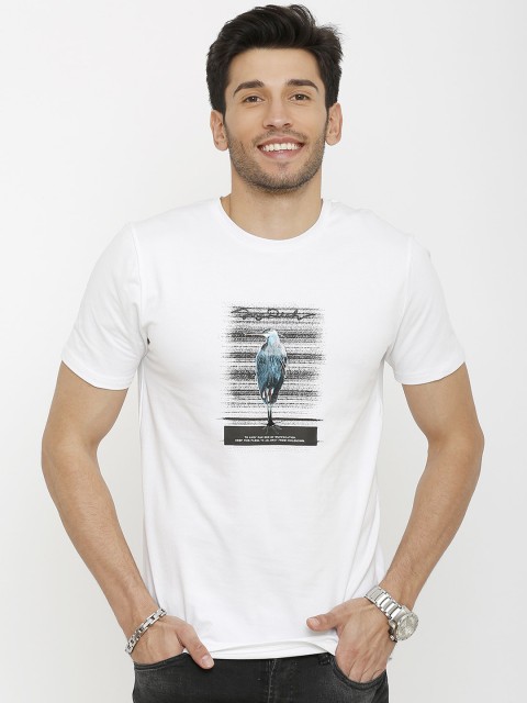 

Rex Straut Jeans Men White Printed Round Neck T-shirt