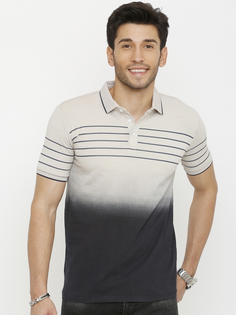 

Rex Straut Jeans Men Beige Dyed Polo Collar T-shirt