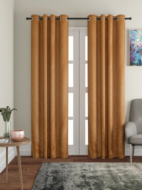 

VRINDA Rust Set of 2 Curtains and Sheers