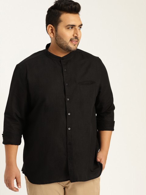 

Sztori Plus Size Men Black Casual Shirt