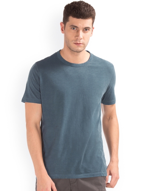 

GAP Men Blue Slub Jersey Crew Neck Tee