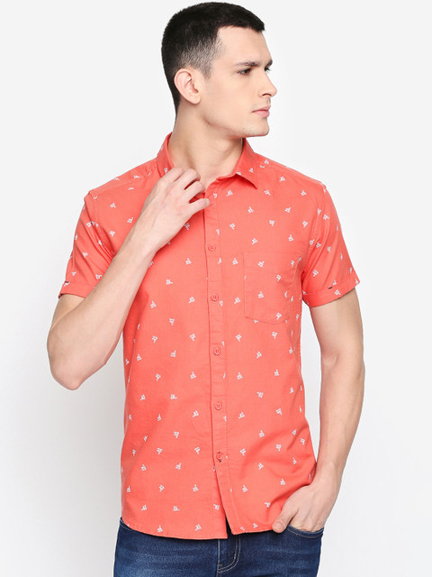 

Urban Ranger by pantaloons Men Coral Slim Fit Printed Casual Shirt