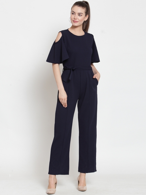 

Everlush Women Navy Blue Solid Smart Casual Basic Jumpsuit