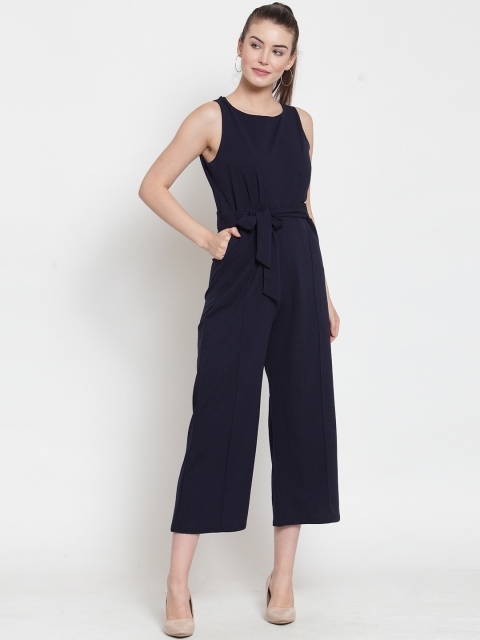 

Everlush Women Navy Blue Solid Smart Casual Culotte Jumpsuit
