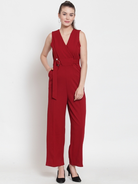 

Everlush Women Maroon Solid Smart Casual Basic Jumpsuit