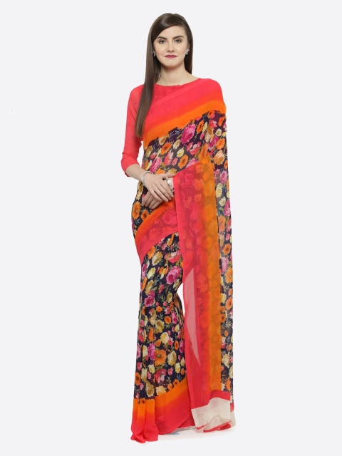 

Shaily Multicoloured Printed Pure Georgette Saree, Multi
