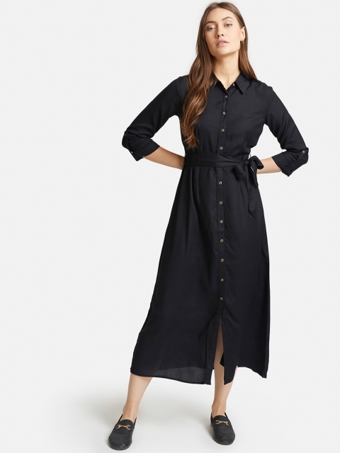 

VividArtsy Women Black Solid Shirt Dress