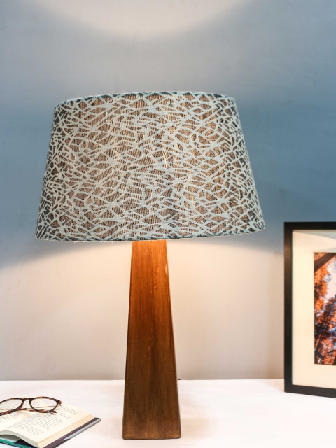 

Grated Ginger Brown & Olive Green Textured Handcrafted Table Top Lamp with Shade