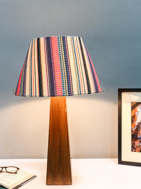 

Grated Ginger Multicoloured Self Design Handcrafted Table Lamp with Shade, Multi