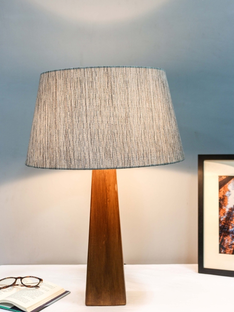 

Grated Ginger Brown & Grey Textured Handcrafted Table Top Lamp with Shade