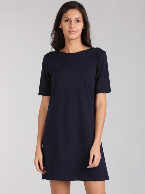 

GAP Women Navy Blue Solid T-shirt Dress