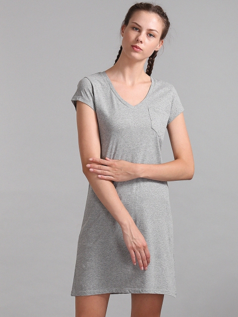 

GAP Women Grey V-Neck Tee Dress