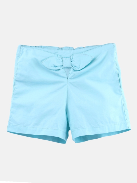 

Beebay Girls Turquoise Blue Solid Regular Fit Regular Shorts