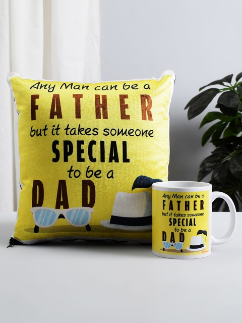 

Archies Yellow & Black Printed Mug & Cushion Set