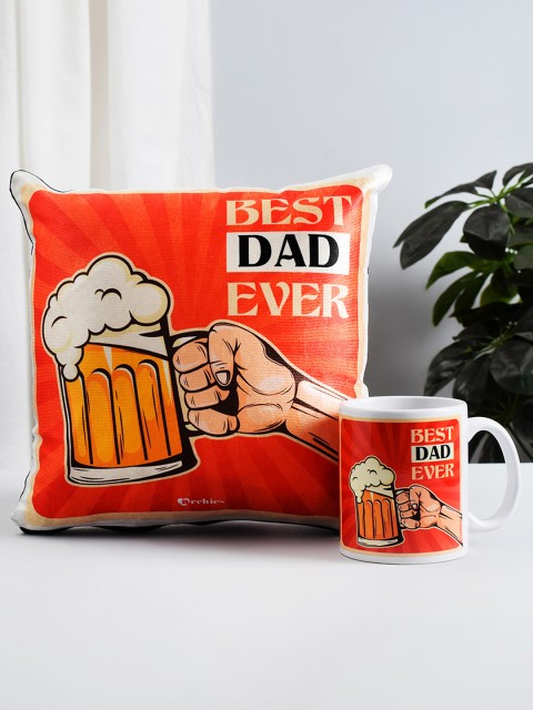 

Archies Unisex Red Printed Mug & Cushion Set