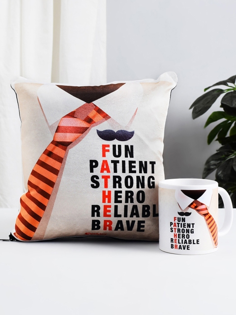 

Archies White & Black Printed Mug & Cushion Set