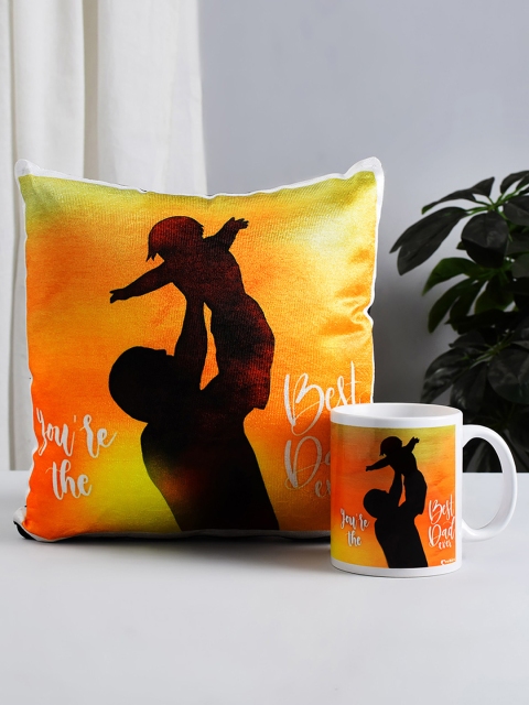 

Archies Orange Printed Mug & Cushion Set