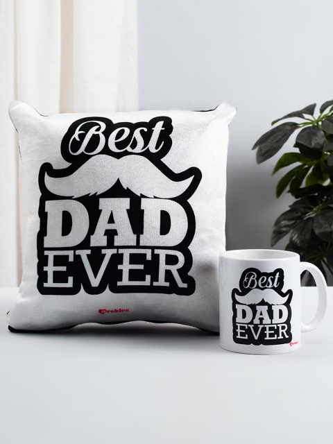 

Archies Unisex White & Black Printed Mug & Cushion Set