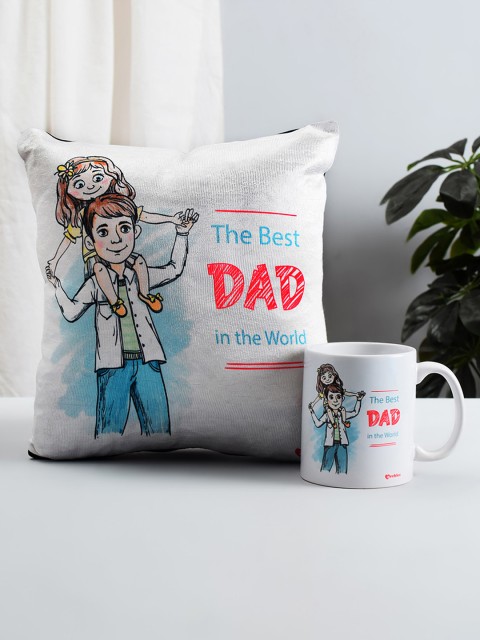 

Archies White Printed Mug & Cushion Set