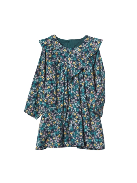 

GAP Girls Blue Floral Long Sleeve Ruffle Dress