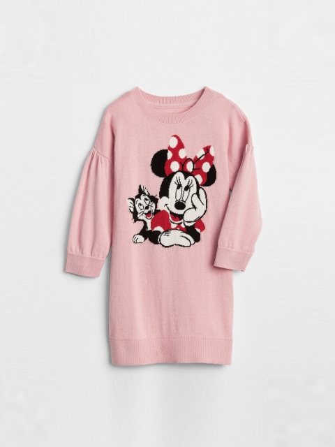 

GAP Girls Pink Minnie Mouse Printed Sweater Dress