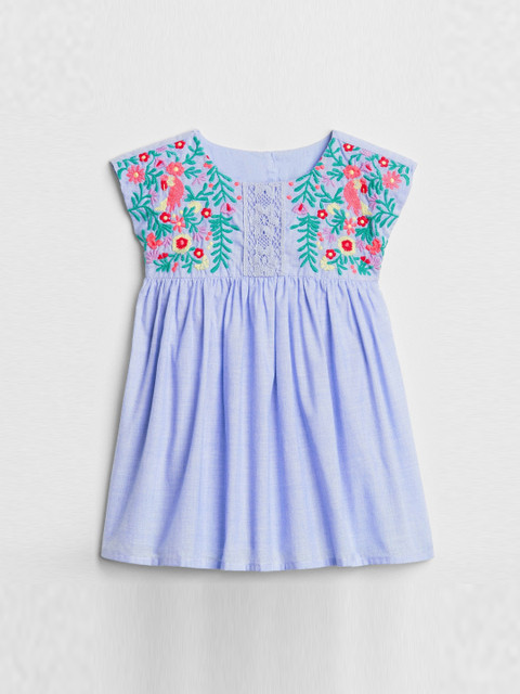 

GAP Girls Blue Baby Floral Embroidered Dress