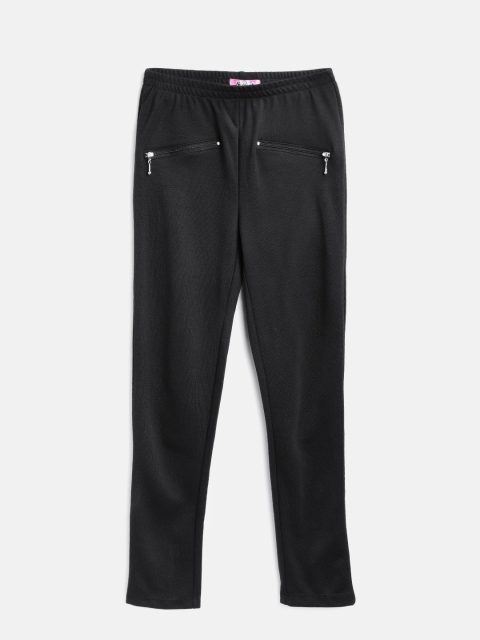 

Natilene Girls Black Regular Fit Solid Trousers