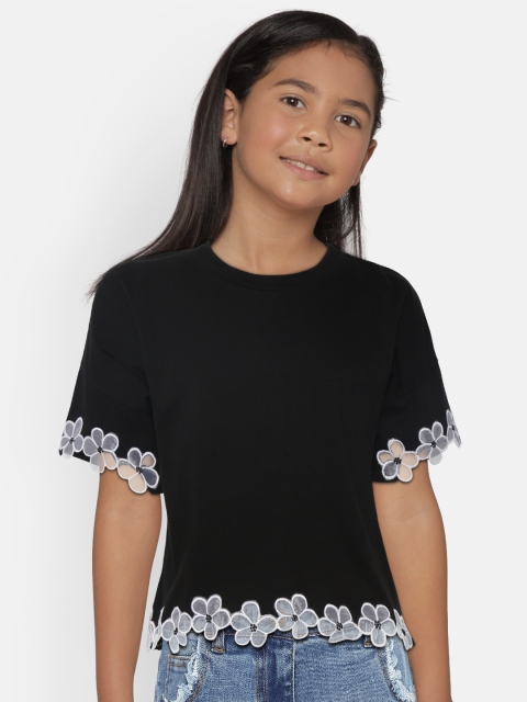 

Natilene Girls Black Solid Top