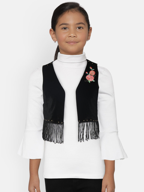 

Natilene Girls White Solid Pure Cotton Top