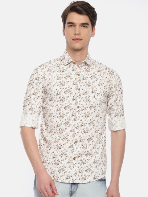 

Mufti Men White & Brown Printed Casual Shirt