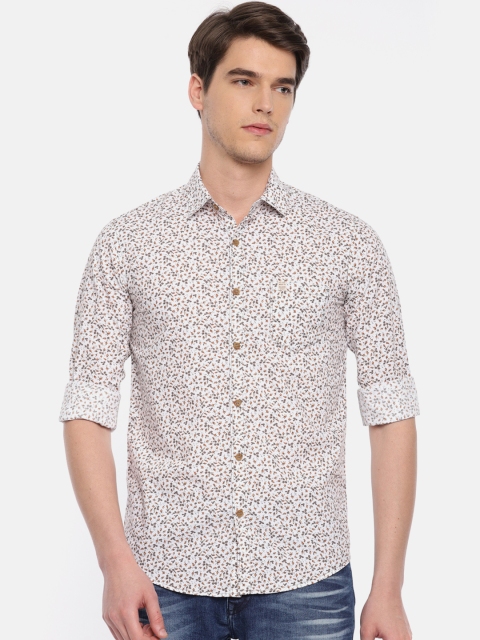 

Mufti Men Orange & White Printed Casual Shirt